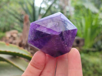 Polished Chevron Amethyst Crystals x 6 From Zambia