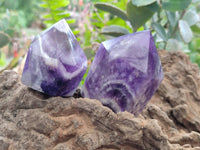 Polished Chevron Amethyst Crystals x 6 From Zambia