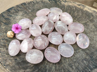 Polished Rose Quartz Palm Stones x 20 From Madagascar