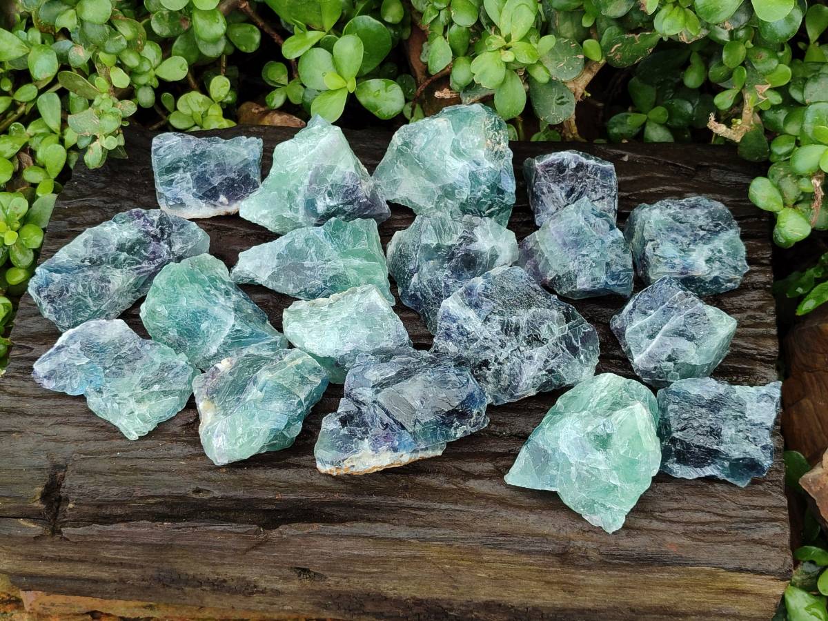 Natural Watermelon Fluorite Cobbed Specimens x 24 From Uis, Namibia - Toprock Gemstones and Minerals 