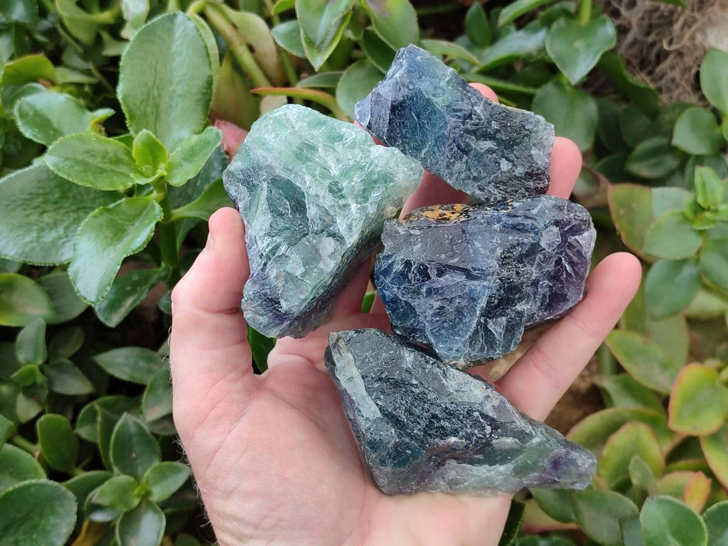 Natural Watermelon Fluorite Cobbed Specimens x 24 From Uis, Namibia - Toprock Gemstones and Minerals 