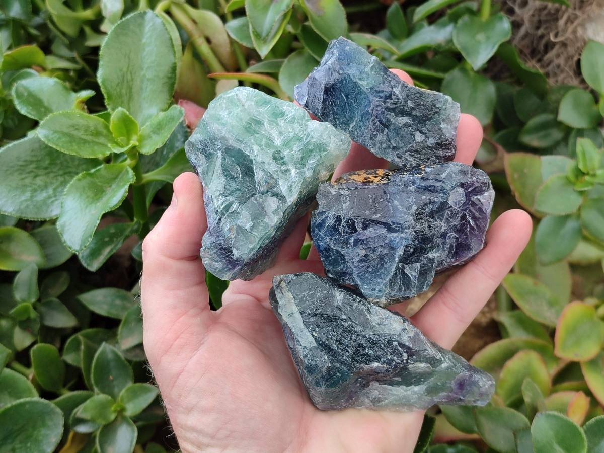Natural Watermelon Fluorite Cobbed Specimens x 24 From Uis, Namibia - Toprock Gemstones and Minerals 