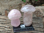 Polished Rose Quartz Mushrooms x 6 From Madagascar - Toprock Gemstones and Minerals 
