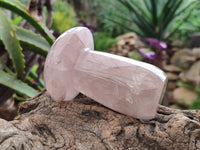 Polished Rose Quartz Mushrooms x 6 From Madagascar