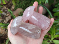 Polished Rose Quartz Mushrooms x 6 From Madagascar
