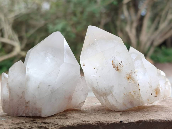 Natural Cascading Candle Quartz Crystals x 12 From Antsirabe, Madagascar