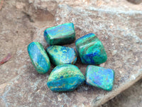 Polished Azurite And Flower Banded Malachite Free Forms x 71 From Congo