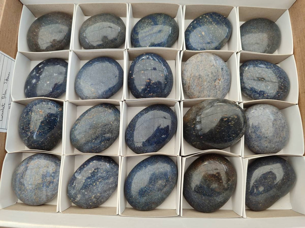 Polished Lazulite Galets x 20 From Madagascar - Toprock Gemstones and Minerals 