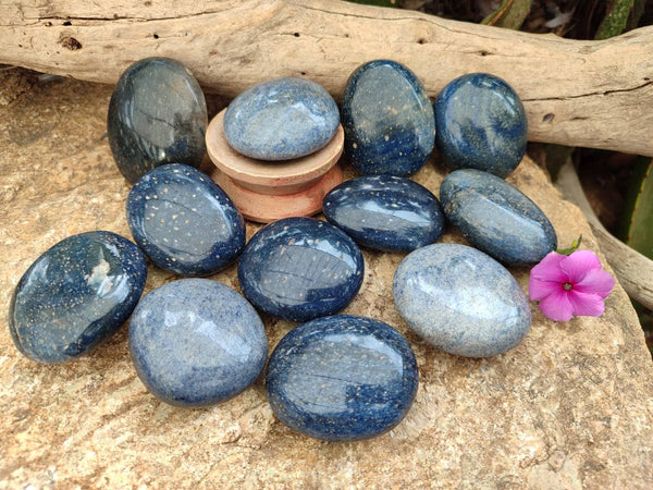 Polished Lazulite Galets x 20 From Madagascar