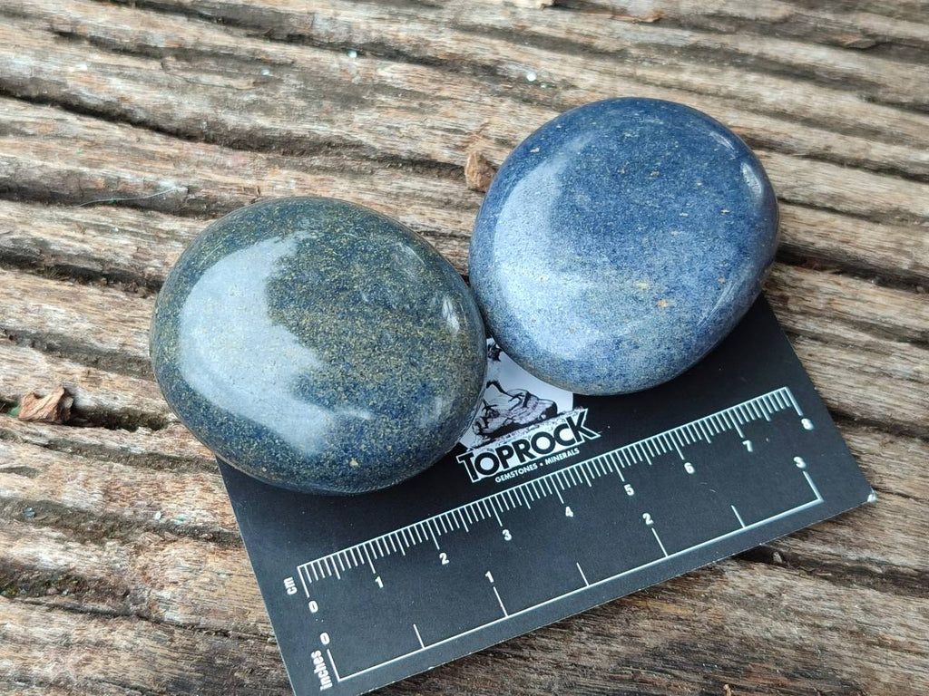Polished Lazulite Galets x 20 From Madagascar - Toprock Gemstones and Minerals 