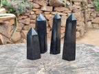Polished Black Basalt Points x 6 From Madagascar - Toprock Gemstones and Minerals 