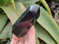 Polished Black Basalt Points x 6 From Madagascar
