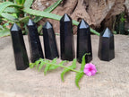 Polished Black Basalt Points x 6 From Madagascar - Toprock Gemstones and Minerals 