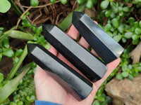 Polished Black Basalt Points x 6 From Madagascar