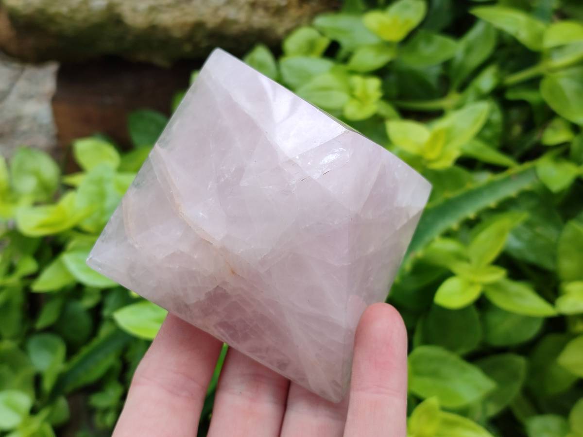 Polished Rose Quartz Pyramids x 4 From Madagascar - Toprock Gemstones and Minerals 