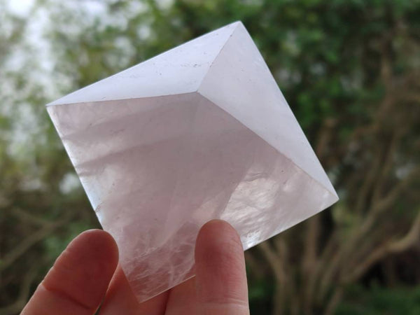 Polished Rose Quartz Pyramids x 4 From Madagascar