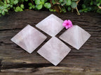 Polished Rose Quartz Pyramids x 4 From Madagascar - Toprock Gemstones and Minerals 