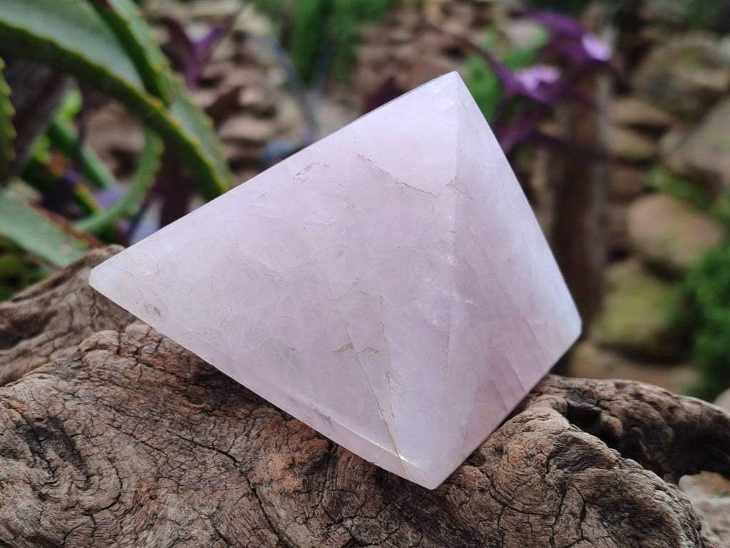 Polished Rose Quartz Pyramids x 4 From Madagascar - Toprock Gemstones and Minerals 