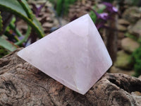 Polished Rose Quartz Pyramids x 4 From Madagascar