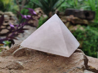 Polished Rose Quartz Pyramids x 4 From Madagascar