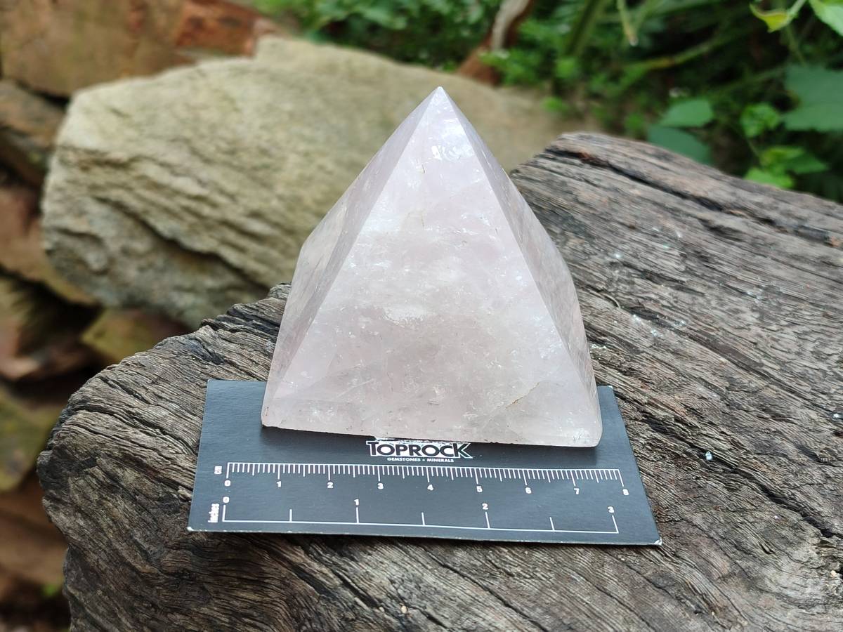 Polished Rose Quartz Pyramids x 4 From Madagascar - Toprock Gemstones and Minerals 