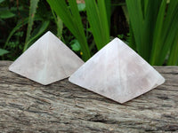 Polished Rose Quartz Pyramids x 4 From Madagascar
