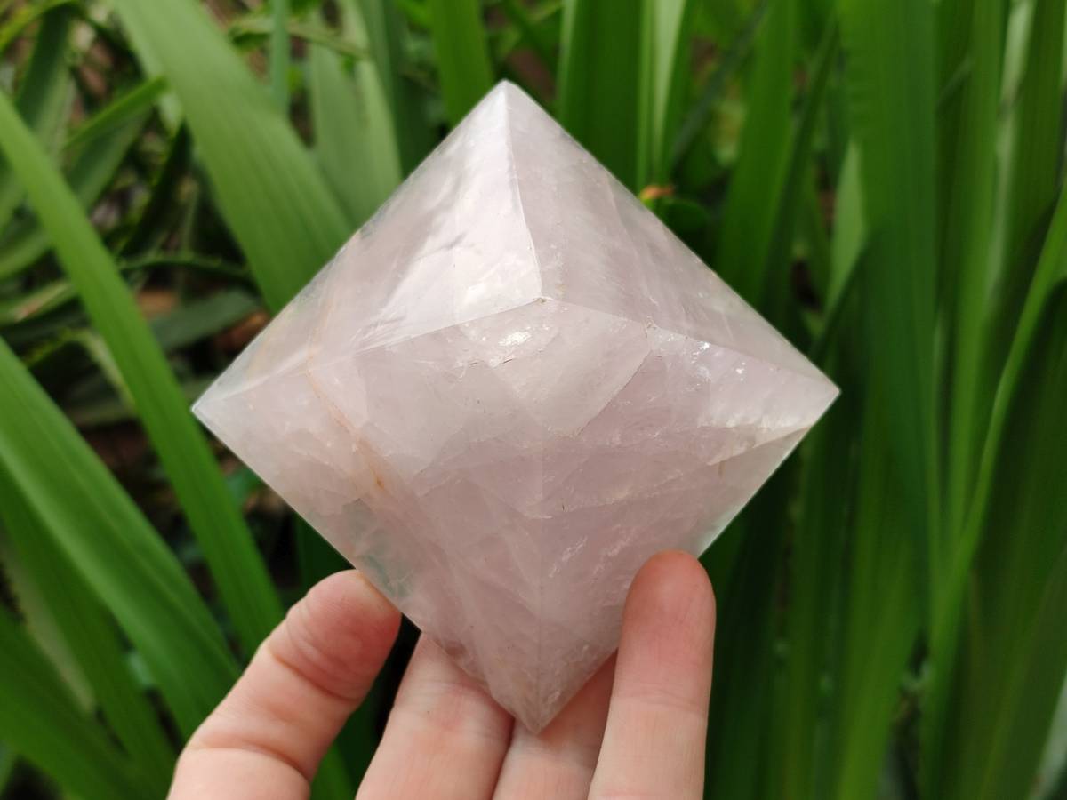 Polished Rose Quartz Pyramids x 4 From Madagascar - Toprock Gemstones and Minerals 