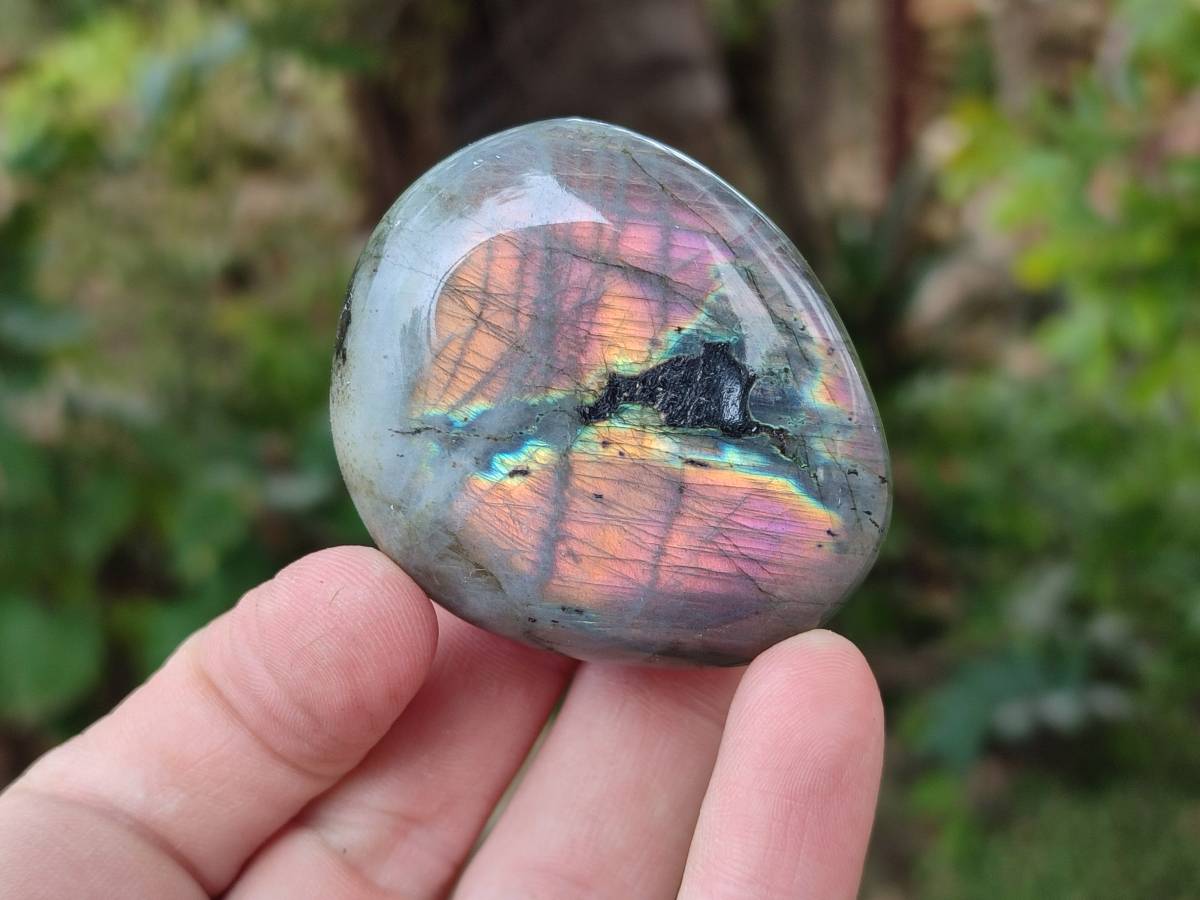 Polished Purple Flash Labradorite Galets x 12 From Tulear, Madagascar - Toprock Gemstones and Minerals 
