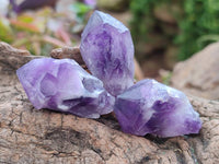 Natural Mini Chevron Amethyst Crystals x 70 From Zambia