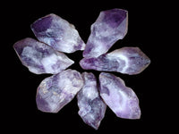 Natural Mini Chevron Amethyst Crystals x 70 From Zambia