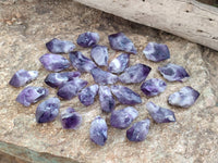 Natural Mini Chevron Amethyst Crystals x 70 From Zambia