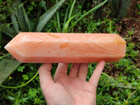 Polished Orange Twist Calcite Towers x 2 From Maevantanana , Madagascar