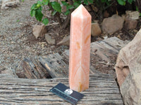 Polished Orange Twist Calcite Towers x 2 From Maevantanana , Madagascar