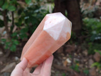 Polished Orange Twist Calcite Towers x 2 From Maevantanana , Madagascar