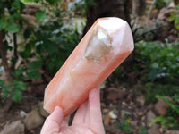 Polished Orange Twist Calcite Towers x 2 From Maevantanana , Madagascar