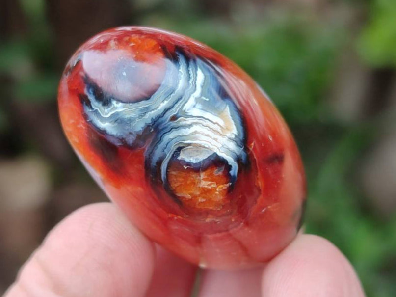 Polished Carnelian Agate Gemstone Galets x 35 From Madagascar - Toprock Gemstones and Minerals 