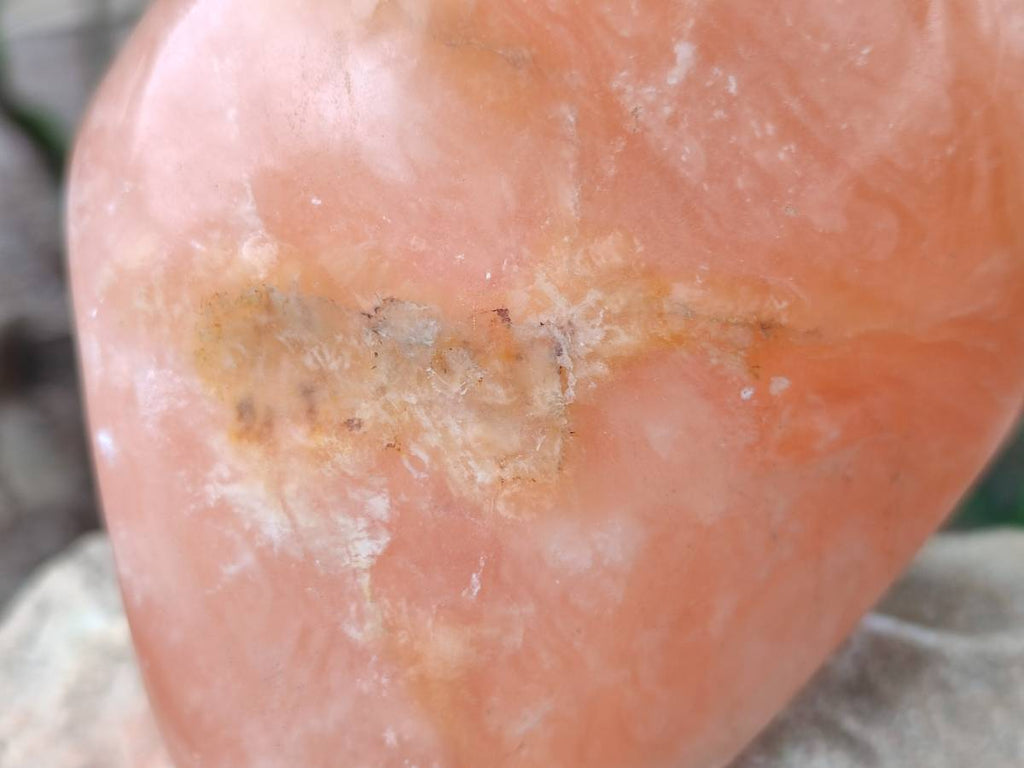 Polished Orange Calcite Standing Free Forms x 3 From Madagascar - Toprock Gemstones and Minerals 