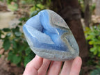 Polished Blue Lace Agate Standing Free Forms x 2 From Nsanje, Malawi - Toprock Gemstones and Minerals 