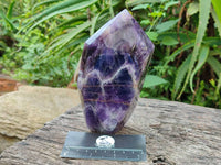 Polished Chevron Amethyst Points x 2 From Zambia