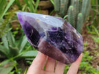 Polished Chevron Amethyst Points x 2 From Zambia - Toprock Gemstones and Minerals 