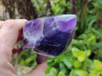 Polished Chevron Amethyst Points x 2 From Zambia - Toprock Gemstones and Minerals 