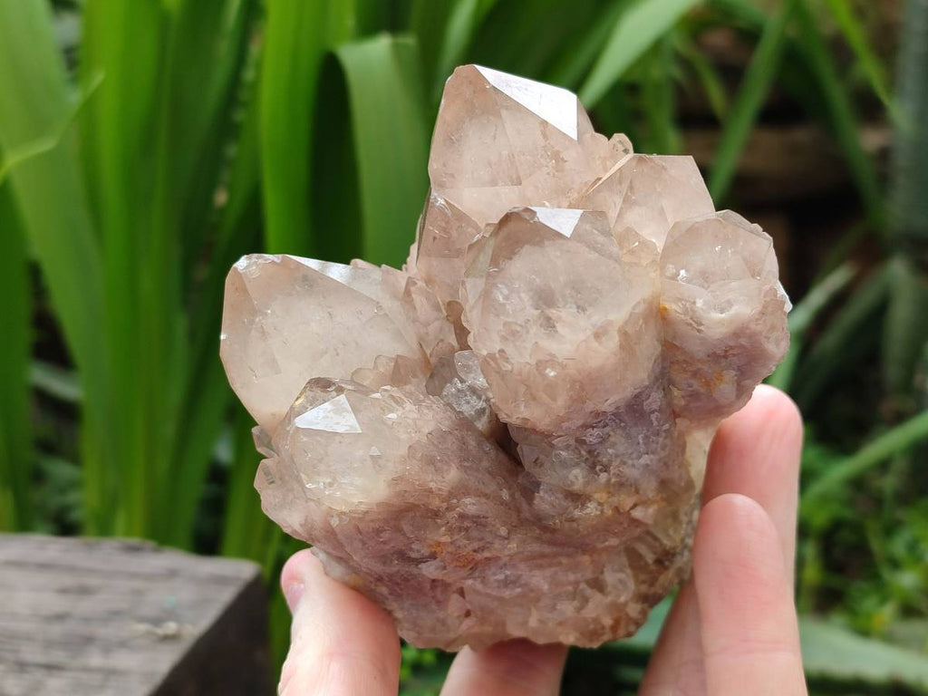 Natural Cascading Smokey White Phantom Quartz Clusters x 3 From Luena, Congo - Toprock Gemstones and Minerals 