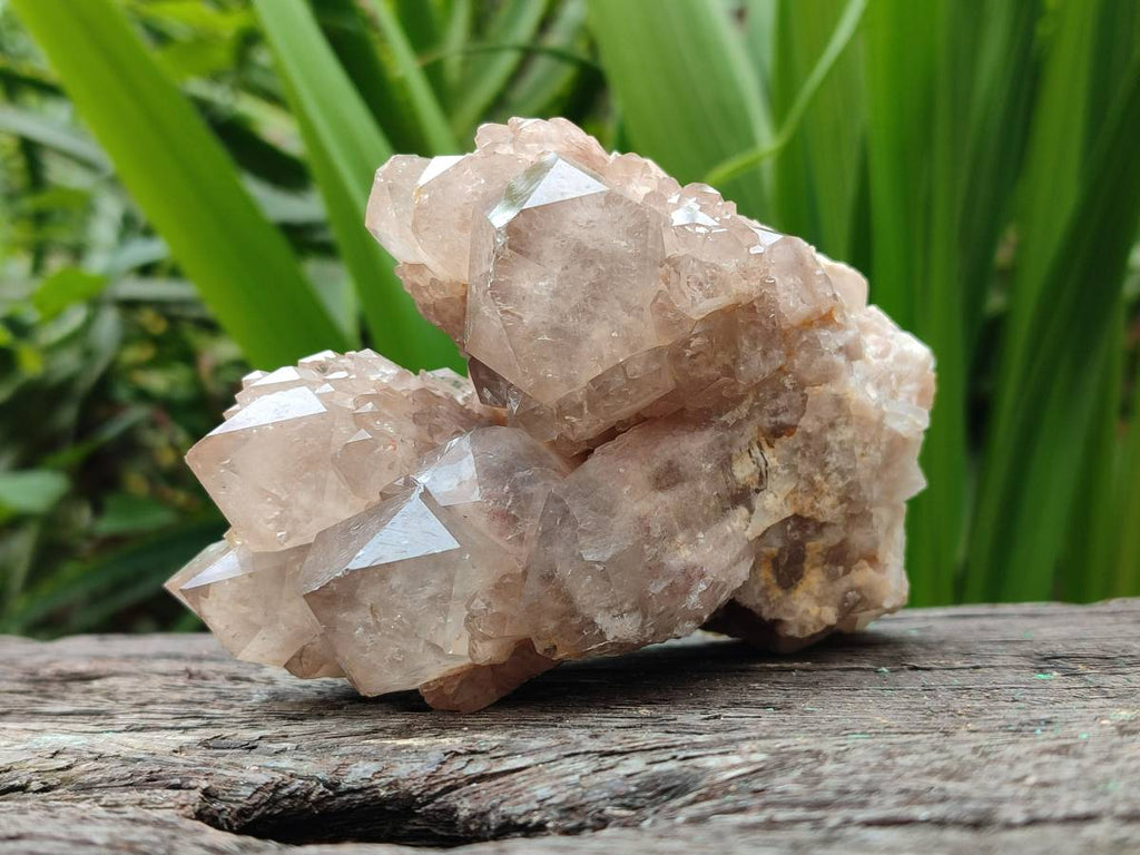 Natural Cascading Smokey White Phantom Quartz Clusters x 3 From Luena, Congo - Toprock Gemstones and Minerals 