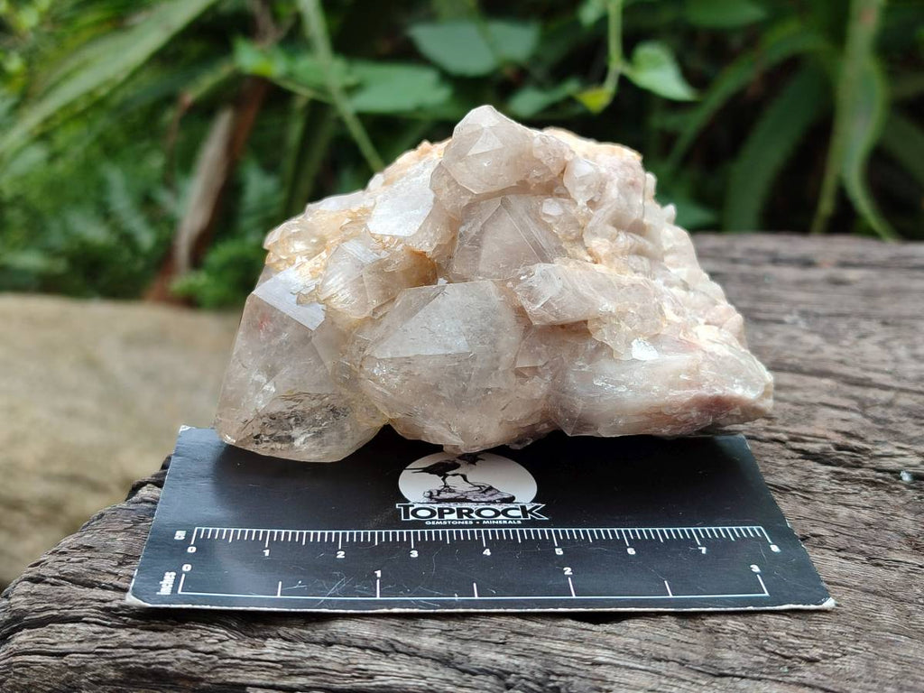 Natural Cascading Smokey White Phantom Quartz Clusters x 3 From Luena, Congo - Toprock Gemstones and Minerals 