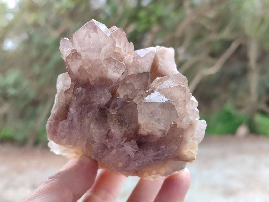 Natural Cascading Smokey White Phantom Quartz Clusters x 3 From Luena, Congo - Toprock Gemstones and Minerals 