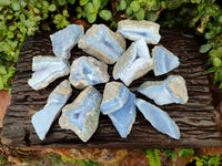 Natural Blue Lace Agate Specimens x 12 From Nsanje, Malawi