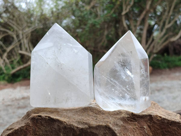 Polished Clear Quartz Crystal x 2 From Madagascar