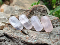 Polished Rose Quartz Mushrooms And Bullets x 31 From Madagascar