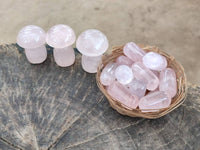 Polished Rose Quartz Mushrooms And Bullets x 31 From Madagascar