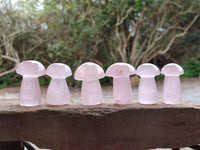 Polished Rose Quartz Mushrooms And Bullets x 31 From Madagascar